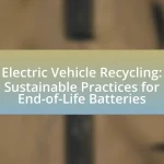 Electric Vehicle Recycling: Sustainable Practices for End-of-Life Batteries