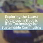 Exploring the Latest Advances in Electric Bike Technology for Sustainable Commuting