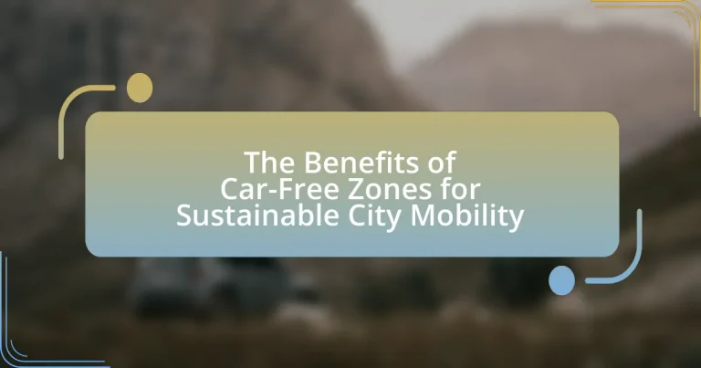 The Benefits of Car-Free Zones for Sustainable City Mobility