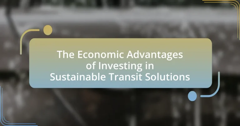 The Economic Advantages of Investing in Sustainable Transit Solutions