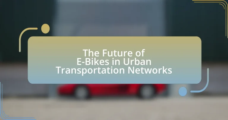 The Future of E-Bikes in Urban Transportation Networks