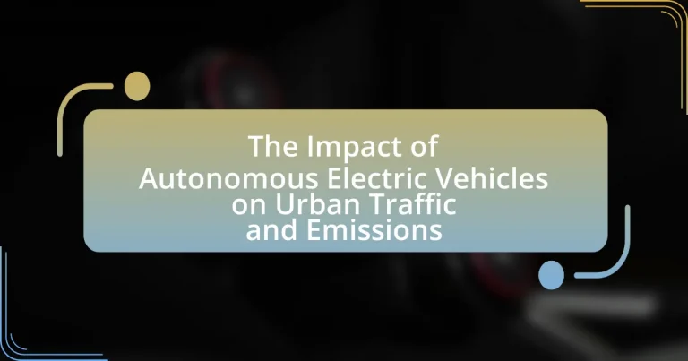 The Impact of Autonomous Electric Vehicles on Urban Traffic and Emissions