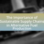 The Importance of Sustainable Supply Chains in Alternative Fuel Production