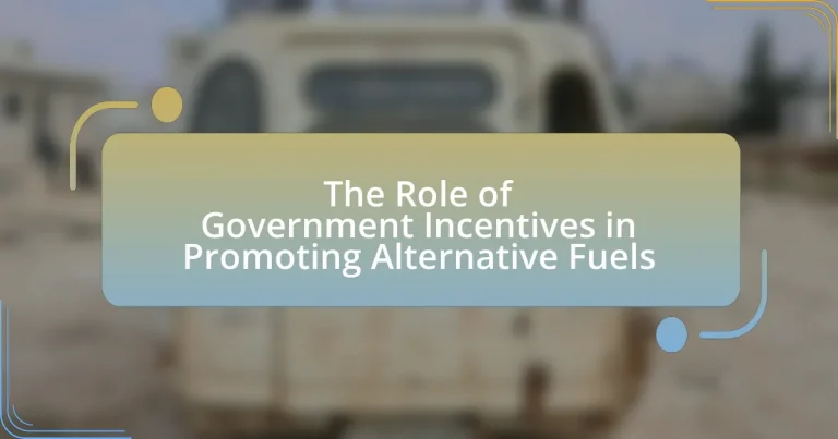 The Role of Government Incentives in Promoting Alternative Fuels