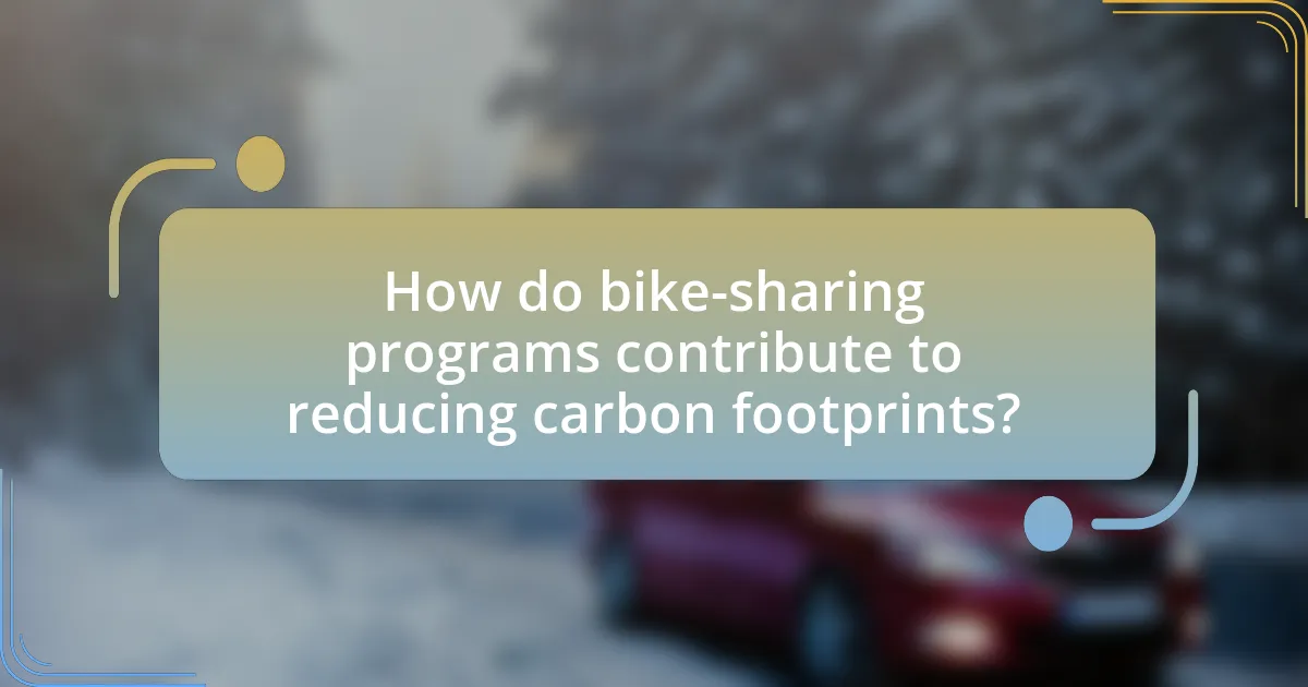 How do bike-sharing programs contribute to reducing carbon footprints?
