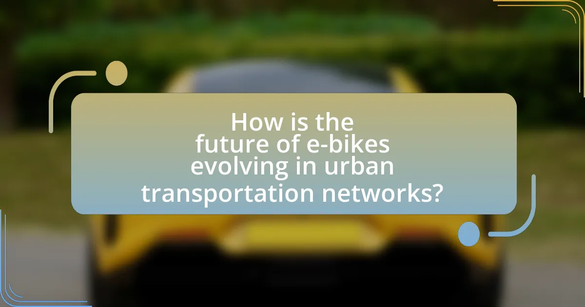 How is the future of e-bikes evolving in urban transportation networks?