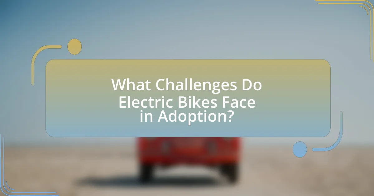 What Challenges Do Electric Bikes Face in Adoption?