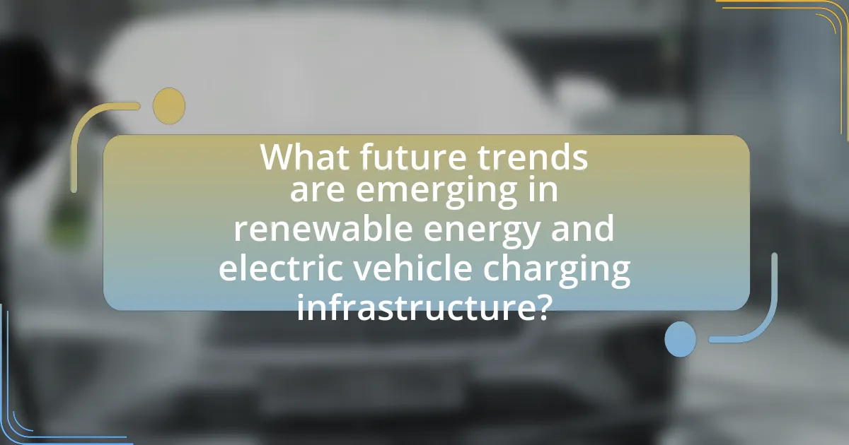 What future trends are emerging in renewable energy and electric vehicle charging infrastructure?