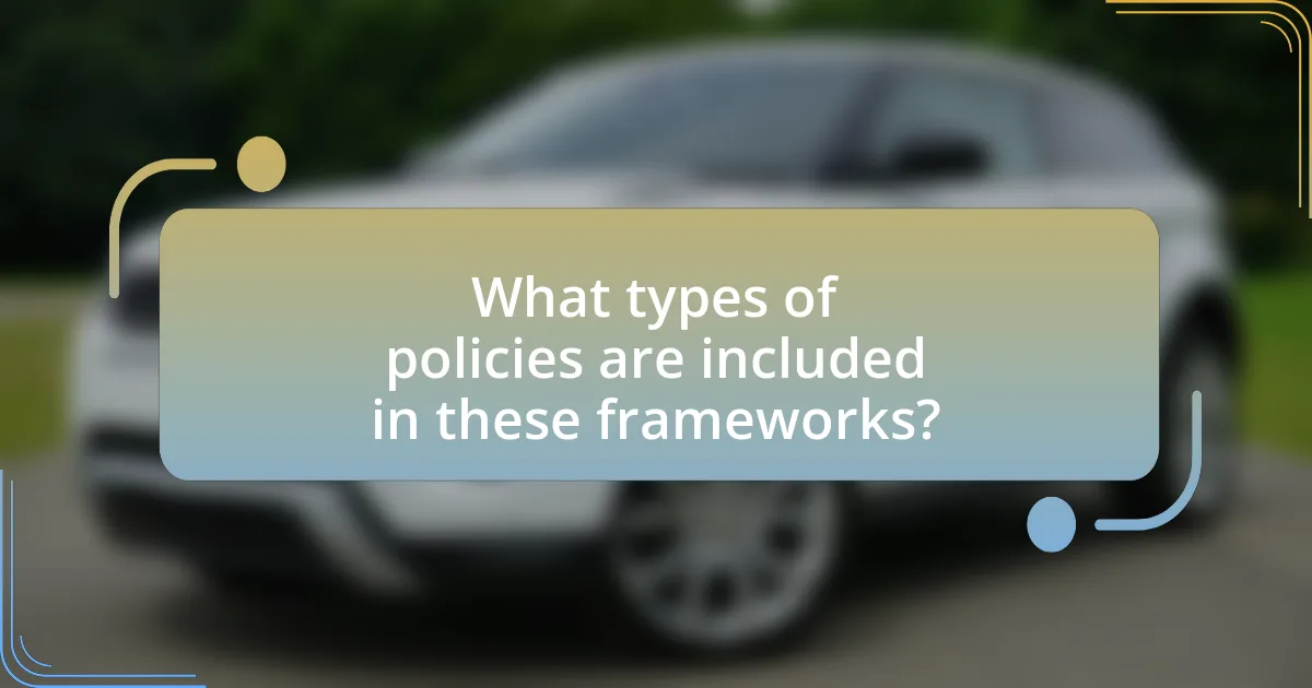 What types of policies are included in these frameworks?